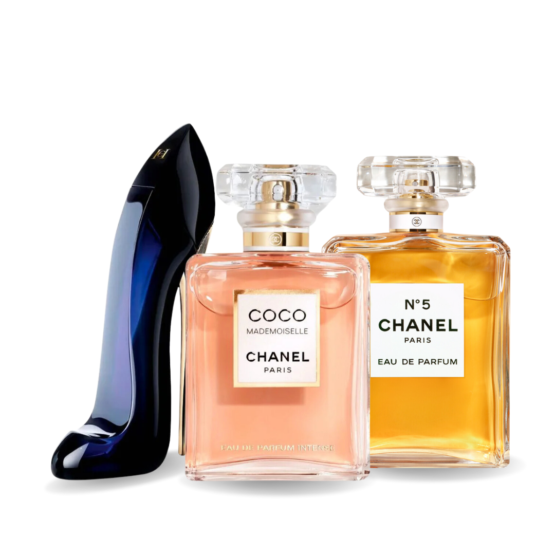 Pachet promoțional 3 parfumuri: GOOD GIRL, COCO MADEMOISELLE și Chanel Nº5 100ml