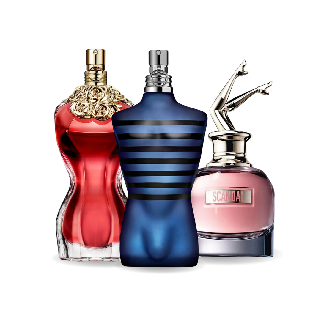Pachet promoțional 3 parfumuri: LA BELLE, ULTRA MALE și Gaultier SCANDAL 100ml